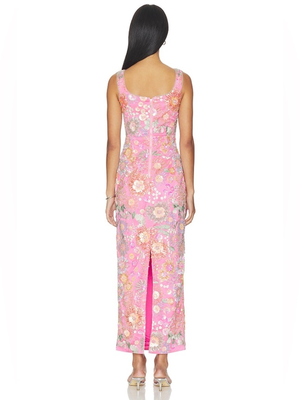 Elliatt Nathalie Sequin Floral Column Gown Dress - Picture 3 of 8